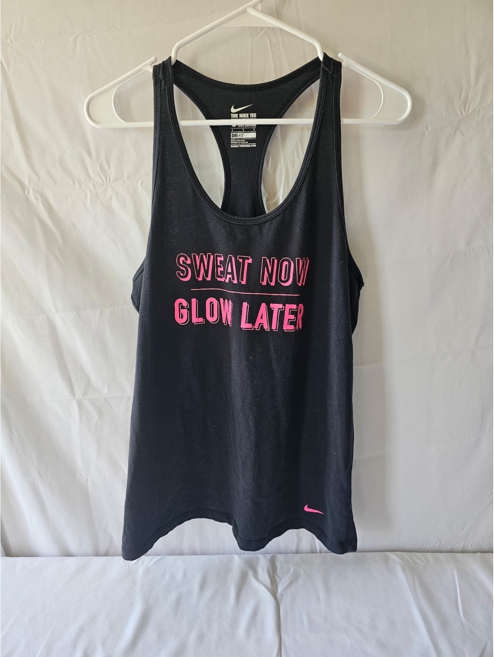 Nike Dri-FIT Athletic Cut Black Racerback Tank Top Large
